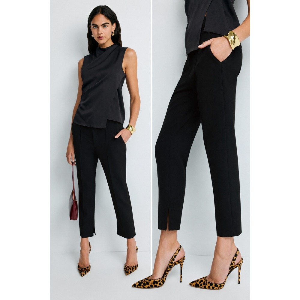 A.L.C. Stretch Tailored Trousers Pants Size 10 Ankle Zip Workwear Career Minimal